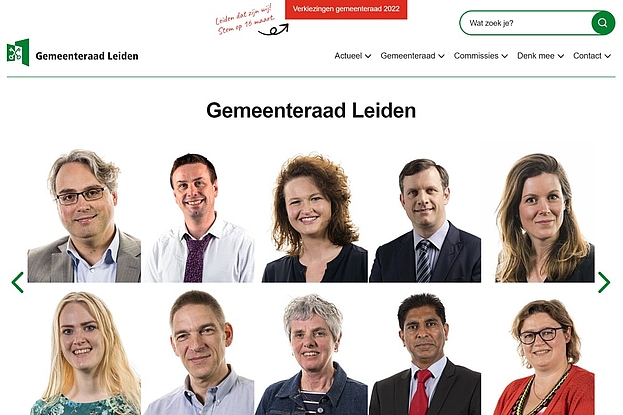 Uiterlijk nieuwe website gemeenteraad Leiden